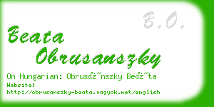 beata obrusanszky business card